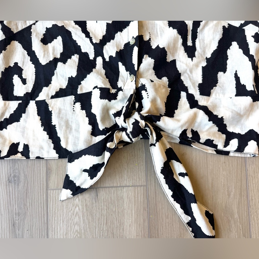 Rachel Zoe Printed Linen/Rayon 2 Piece set. Wide leg pant Sz L EUC Resort Wear - Picture 3 of 16